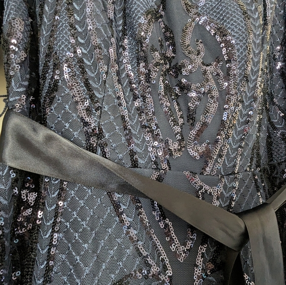 Navy Blue sequin gown - Picture 3 of 5